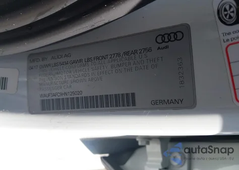 2017 Audi A6 3.0T Competition Prestige z USA, uszkodzony, nr VIN WAUF3AFC9HN125020